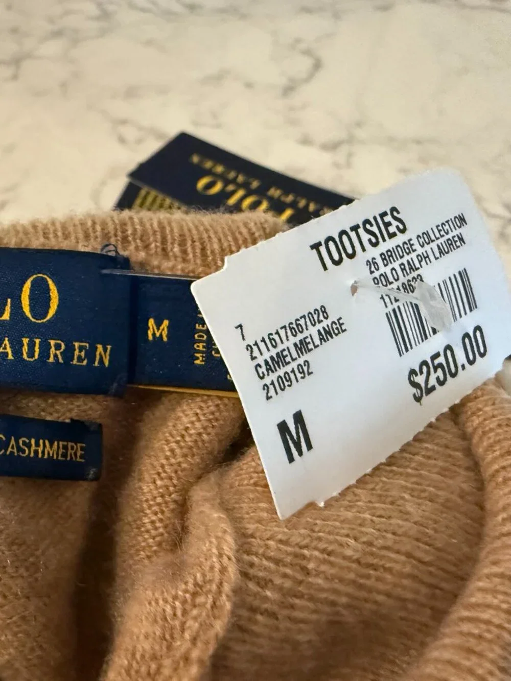 NWT Polo Ralph Lauren Camel Cashmere Turtleneck Size M - Gorgeous, timeless! - Picture 2 of 7